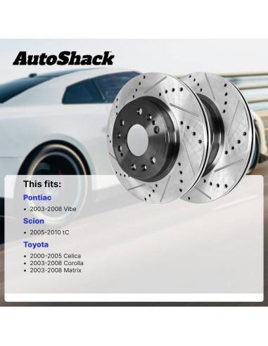 Kit de Rotores de Freno Delantero AutoShack para Toyota y Scion