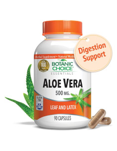 Suplemento Digestivo Aloe Vera Botanic Choice 90 Cápsulas 500mg