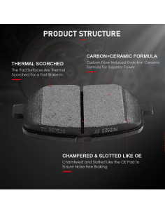 Pastillas de Freno Cerámicas Delanteras cciyu D923 - 4 Pcs 2