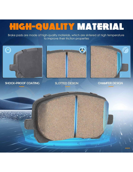 4 Pastillas de Freno Semimetálicas TadaMark para Toyota y Pontiac