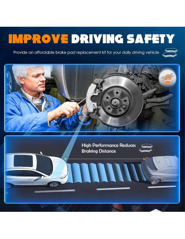 4 Pastillas de Freno Semimetálicas TadaMark para Toyota y Pontiac