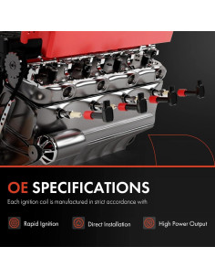 Bobinas de Encendido A-Premium Set de 4 para Toyota y Chevrolet 2