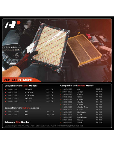 Filtro de aire A-Premium para Toyota y Lexus 2017-2023