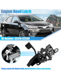 Cerradura del Capó Motor X AUTOHAUX para Toyota Corolla 2014-2019 2