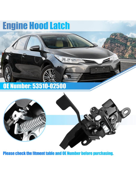 Cerradura del Capó Motor X AUTOHAUX para Toyota Corolla 2014-2019