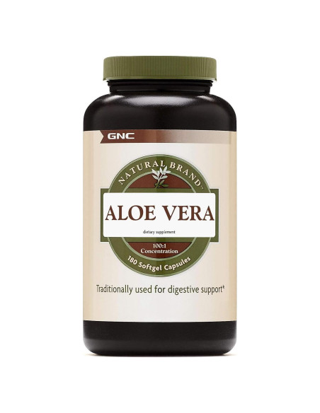 Cápsulas de Gel Suave de Aloe Vera GNC 180 Unidades 25 mg