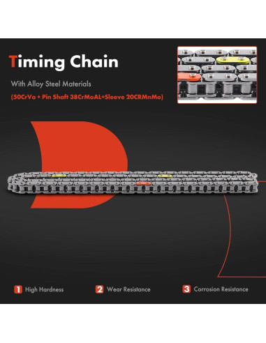 Kit Cadena de Tiempo A-Premium 6PCS para Toyota y Chevrolet