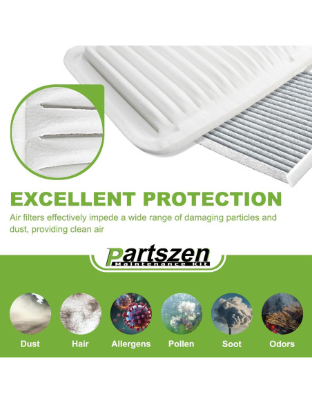 Filtro de Aire Motor y Cabina PartsZen para Toyota 2006-2019