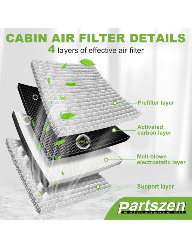 Filtro de Aire Motor y Cabina PartsZen para Toyota 2006-2019