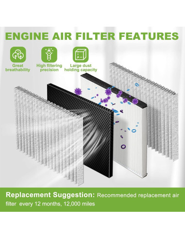 Filtro de Aire Motor y Cabina PartsZen para Toyota 2006-2019