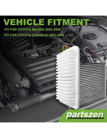 Filtro de Aire Motor y Cabina PartsZen para Toyota 2006-2019