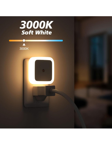 Luz Nocturna Enchufable Sujeet LED 8 Piezas 3000K