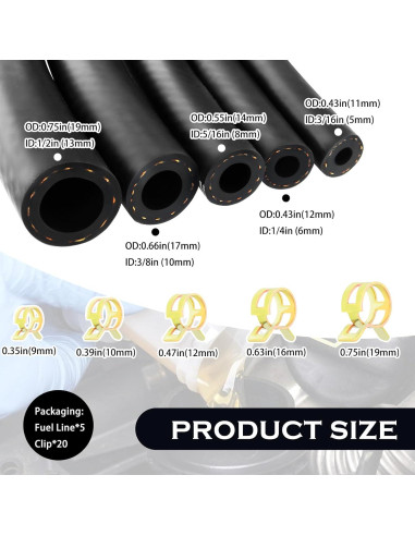 Kit de Manguera de Combustible Stacool 5PCS NBR 100cm