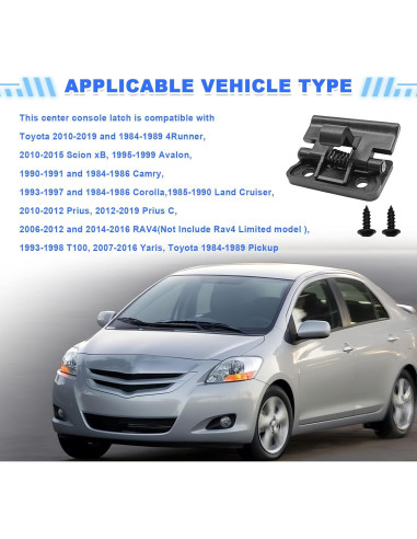 Cerradura de tapa de consola central KEVWR para Toyota