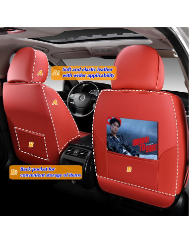 Funda de Asiento de Coche KEYOOG Universal Rojo 2 Asientos