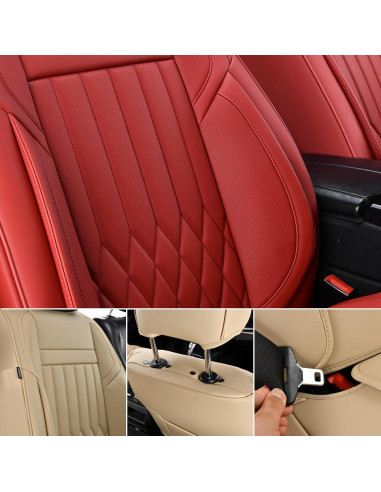 Funda de Asiento de Coche KEYOOG Universal Rojo 2 Asientos