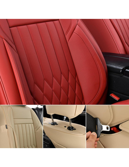 Funda de Asiento de Coche KEYOOG Universal Rojo 2 Asientos
