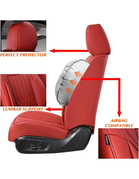 Funda de Asiento de Coche KEYOOG Universal Rojo 2 Asientos
