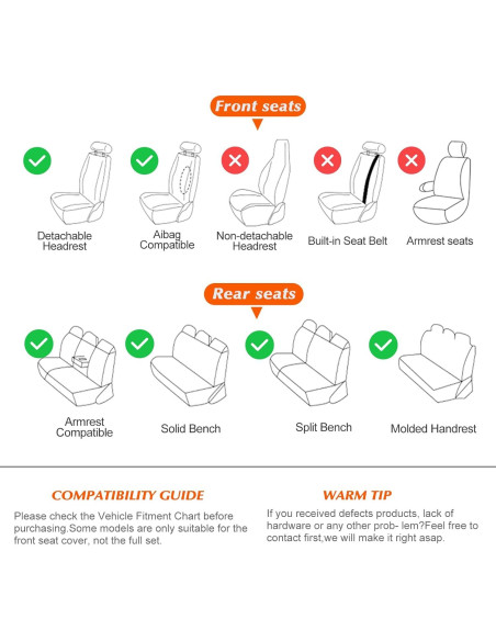 Funda de Asiento de Coche KEYOOG Universal Rojo 2 Asientos