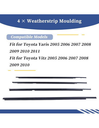 Moldura de Sellado de Ventana Getfarway para Toyota Yaris 2005-2011