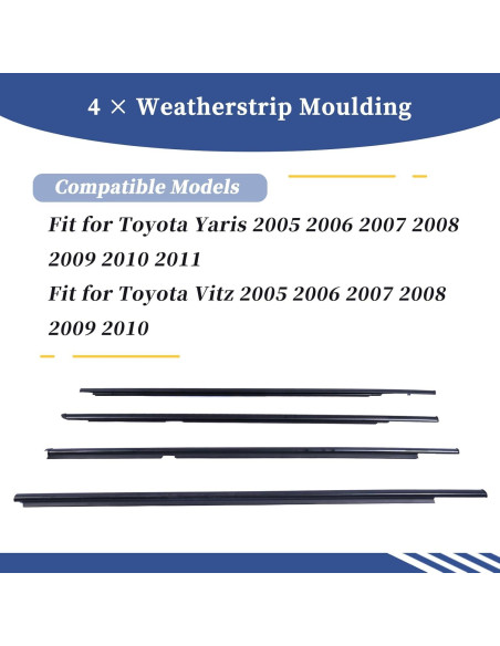 Moldura de Sellado de Ventana Getfarway para Toyota Yaris 2005-2011