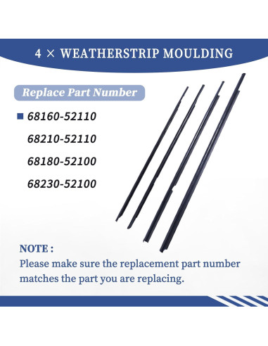 Moldura de Sellado de Ventana Getfarway para Toyota Yaris 2005-2011