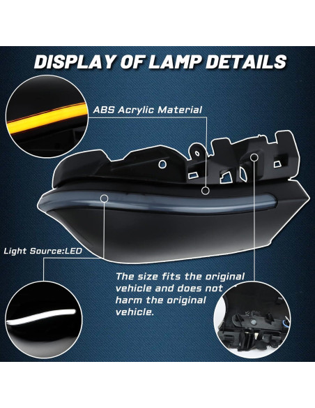 Espejo Retrovisor Lateral LED Dinámico GEEGEETOP Toyota Corolla 2019-2022