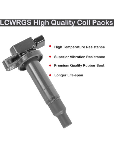 Juego de 4 Bobinas de Encendido y Bujías LCWRGS 1.5L Toyota