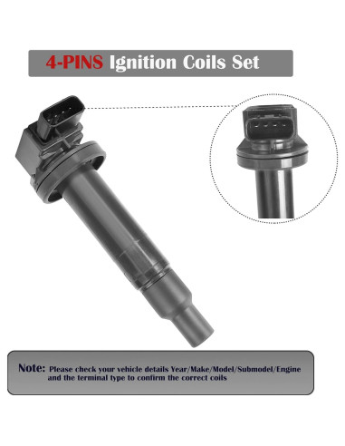 Juego de 4 Bobinas de Encendido y Bujías LCWRGS 1.5L Toyota