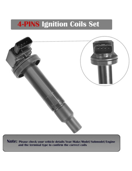 Juego de 4 Bobinas de Encendido y Bujías LCWRGS 1.5L Toyota