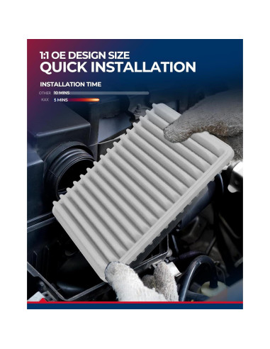 Filtro de aire KAX CA10190 para Corolla, Yaris, Matrix