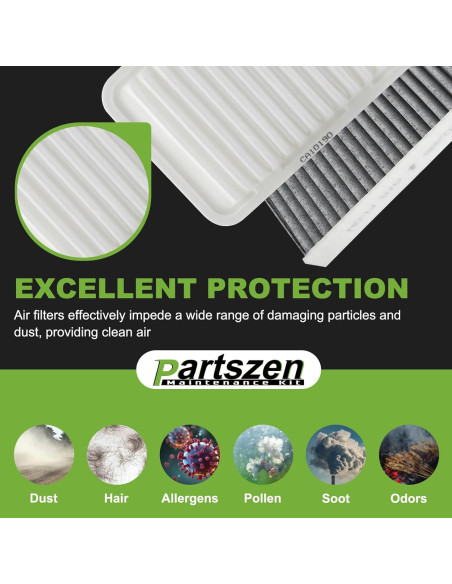 Filtro de Aire de Cabina y Motor PartsZen CF10285 para Toyota