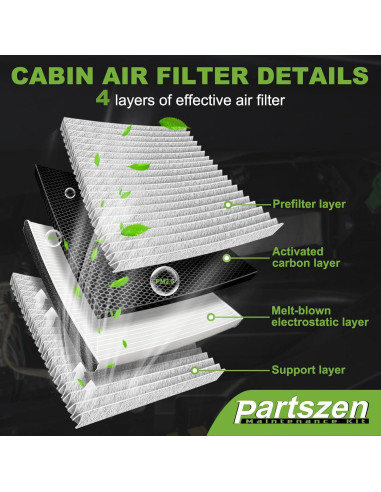 Filtro de Aire de Cabina y Motor PartsZen CF10285 para Toyota