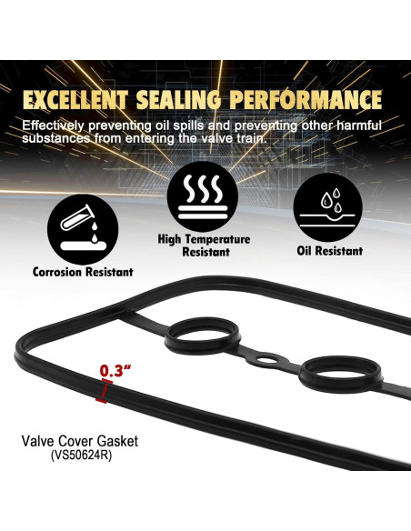 Juego de juntas de tapa de válvula Ortopia VS50624R para Toyota