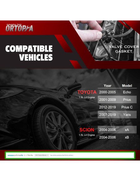 Juego de juntas de tapa de válvula Ortopia VS50624R para Toyota