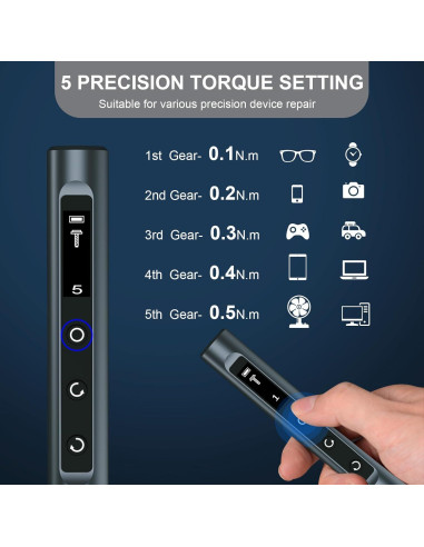 Destornillador Eléctrico Mini HiPOWMAX 49-en-1 con LED