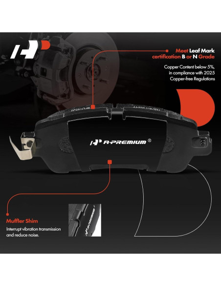 Juego de Pastillas de Freno Cerámicas A-Premium para Toyota Yaris 2019-2020