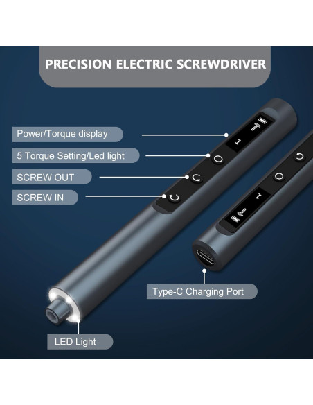 Destornillador Eléctrico Mini HiPOWMAX 49-en-1 con LED