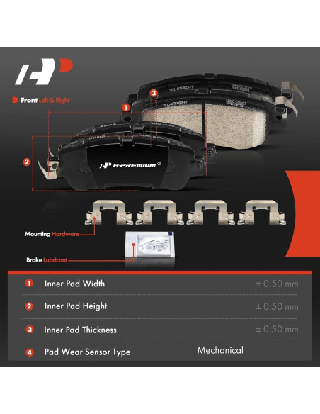 Juego de Pastillas de Freno Cerámicas A-Premium para Toyota Yaris 2019-2020