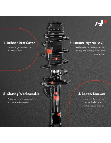 Amortiguador y Resorte Coil A-Premium Toyota Yaris 2006-2011