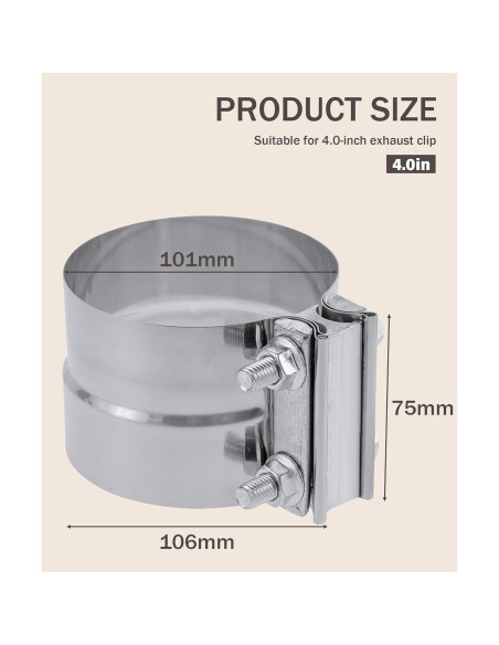 Abrazadera de escape acero inoxidable 6 tamaños bylikeho