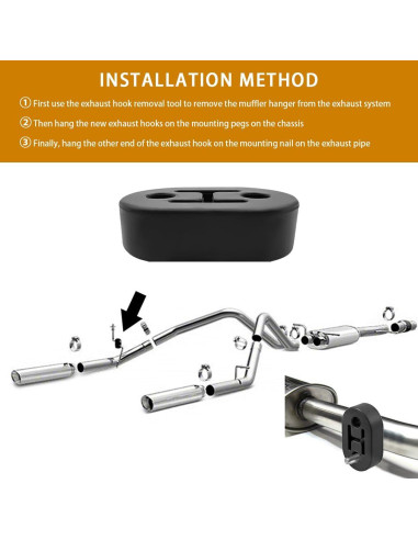 Soporte de Goma para Escape de Coche Ohleats 2 PCS 12mm