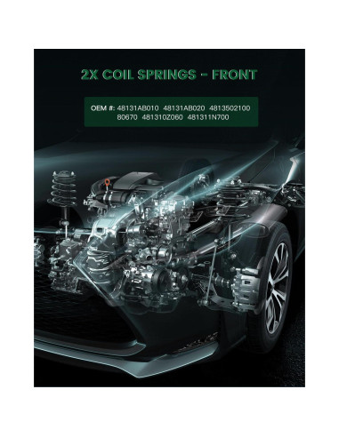 Juego de Resortes de Suspensión Delantera SCITOO 2Pcs para Toyota y Pontiac