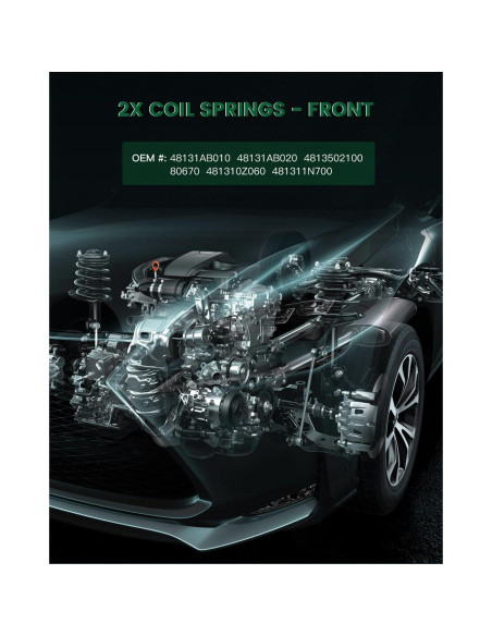 Juego de Resortes de Suspensión Delantera SCITOO 2Pcs para Toyota y Pontiac