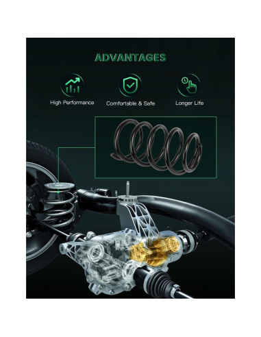 Juego de Resortes de Suspensión Delantera SCITOO 2Pcs para Toyota y Pontiac