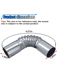 Tubo de escape diésel LHDOS 10,7x2,6cm 2PCS acero inoxidable 2