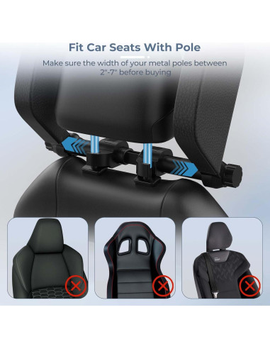 Almohada Ajustable Yoocaa para Reposacabezas de Coche - Negro