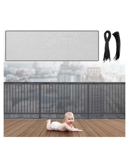 Red de Seguridad para Niños y Mascotas Hosuly 3 x 0.9 m Negra