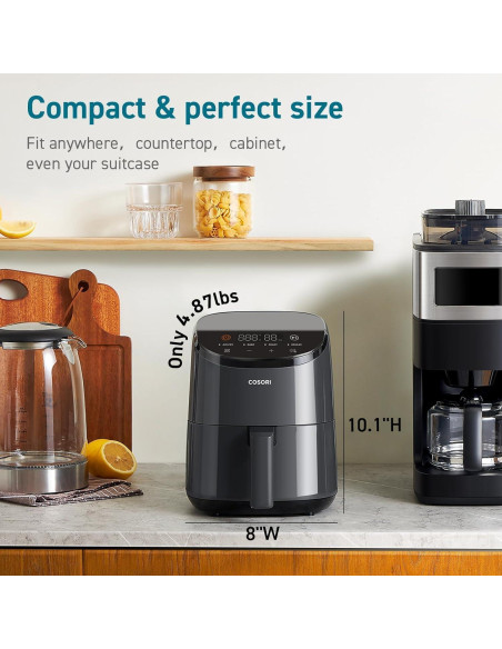 Freidora de Aire COSORI 2.1 Qt Verde, 4 Funciones, Apta Lavavajillas