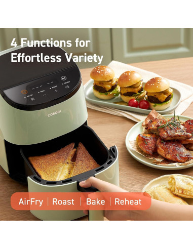 Freidora de Aire COSORI 2.1 Qt Verde, 4 Funciones, Apta Lavavajillas